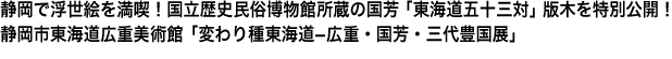 静岡で浮世絵を満喫！国立歴史民俗博物館所蔵の国芳「東海道五十三対」版木を特別公開！静岡市東海道広重美術館「変わり種東海道−広重・国芳・三代豊国展」